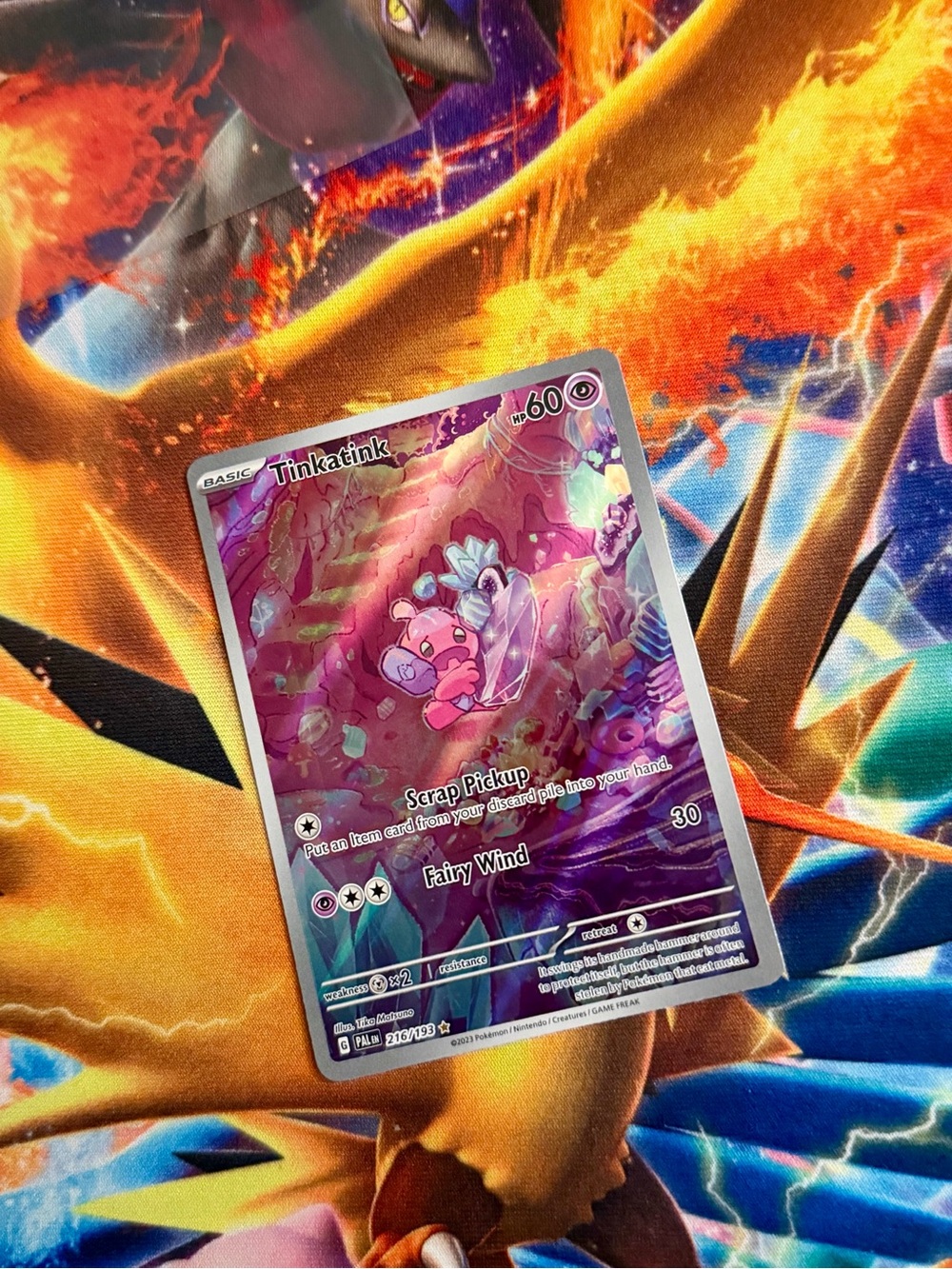 Pokemon Tinkatink Paldea Evolved card illustration Rare card